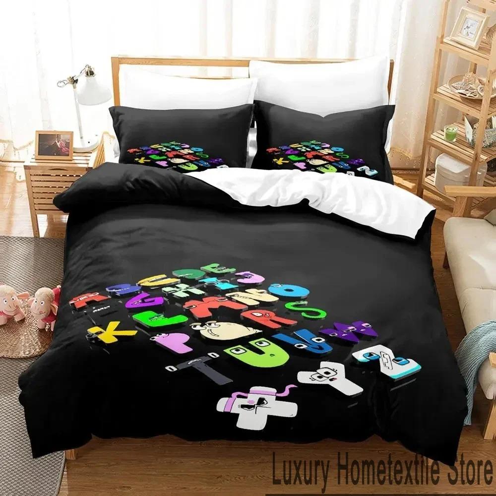 3D Print Cartoon Alphabet Lore A-Z Bedding Set Duvet Cover Bed Set Quilt Cover Pillowcase Comforter King Queen Size Boys Adult