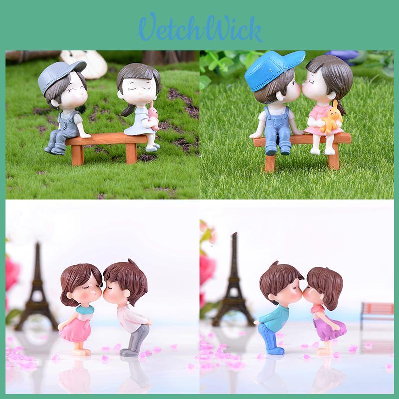 Whimsical Bench Couple Dolls Designed For Enchanting Miniature Garden Scenes