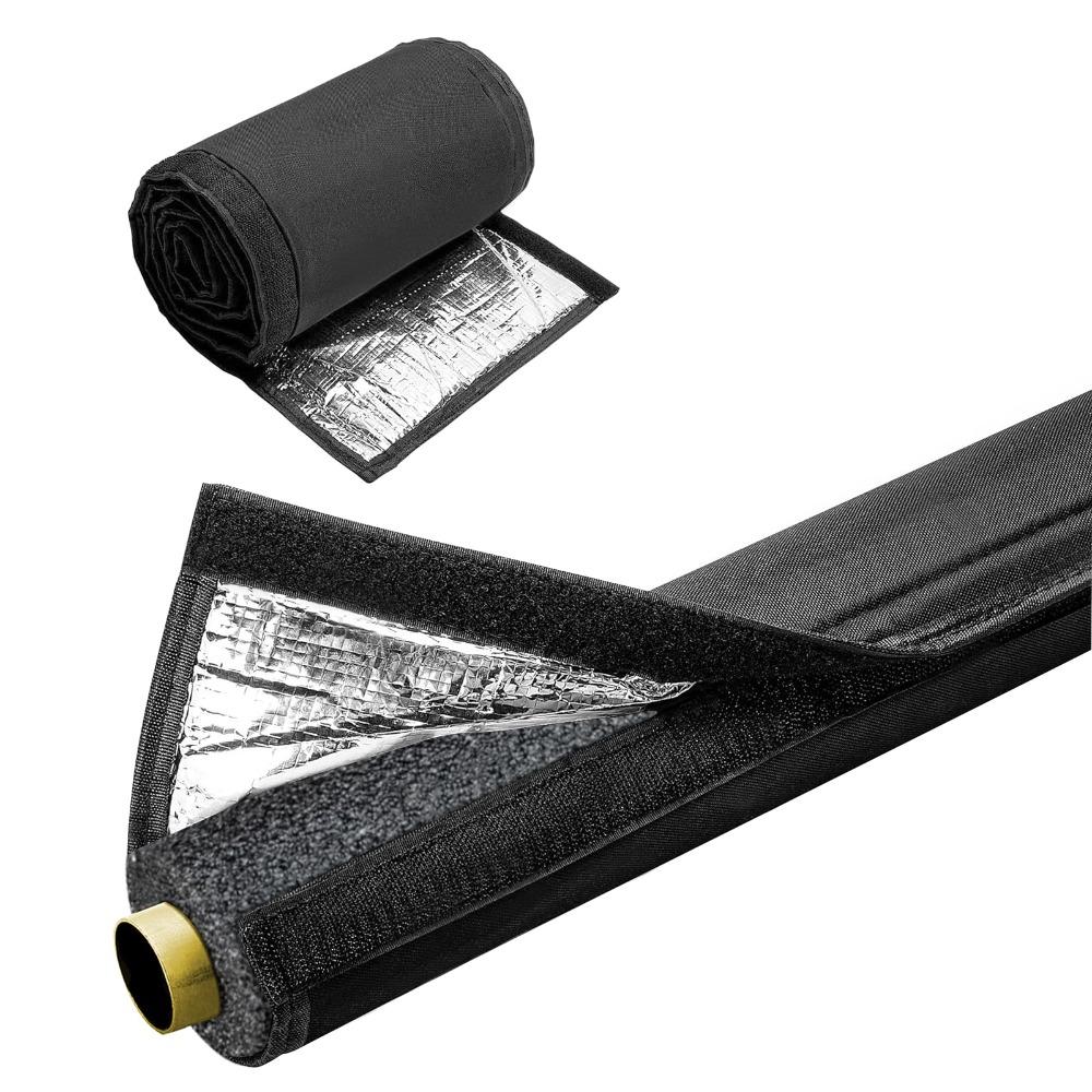 

600D Оксфордские Чехлы для Изоляции Труб Кондиционера 72x10.2 дюйма Изоляционная Обертка для ОВКВ Наружная Установка Style1-Black