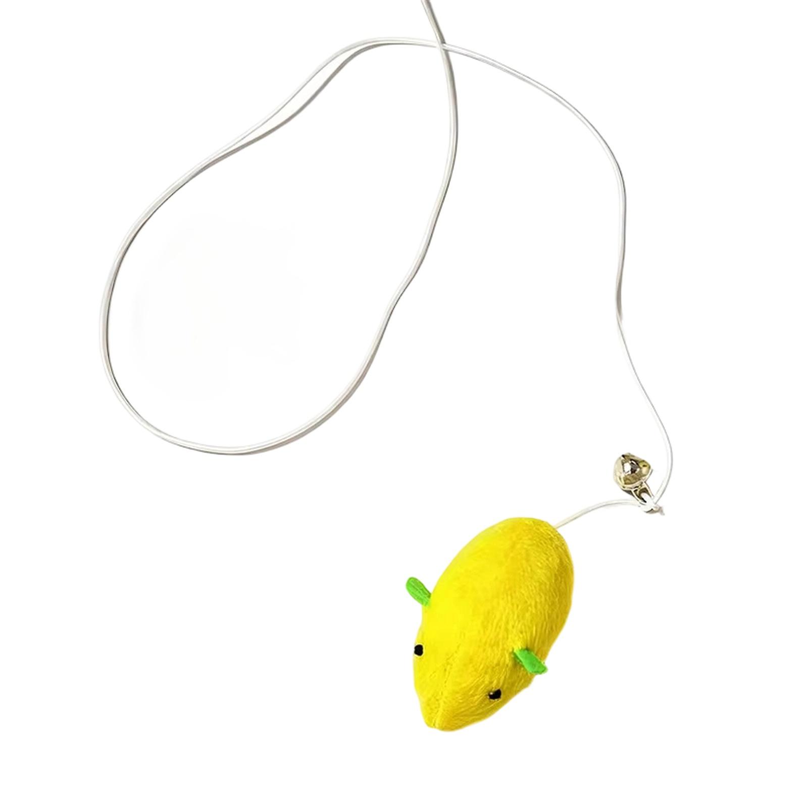 

Плюшевая игрушка-мышь с кошачьей мятой, колокольчиком и эластичным шнуром, интерактивная, для самостоятельной игры one size жёлтый