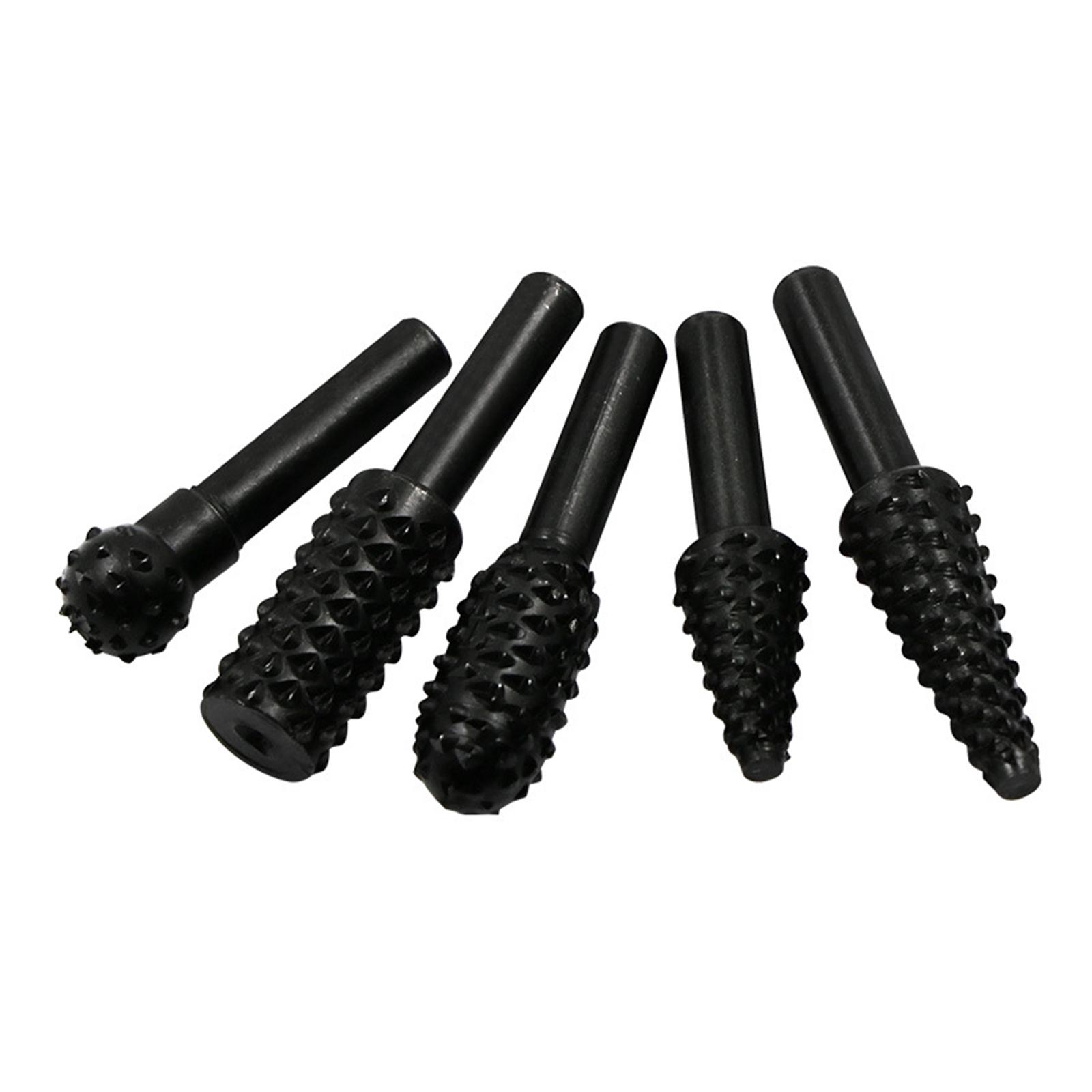 

5PCS 1/4 Drill Bit Rotary Rasp File Set for Woodworking Knife Wood Carving Tool Carpentry Wood Cutting Tools Bit Set 5