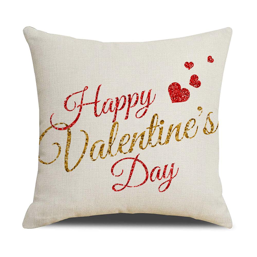 Valentine's Day Pillow Nordic Red Car Rose Love Print Cushion Linen Cushion Home Products