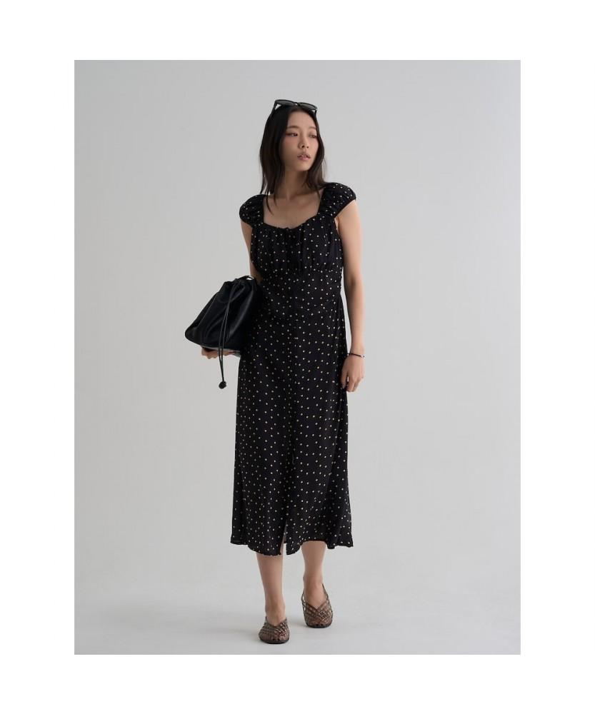 8seconds Dot Pattern Long Dress Black