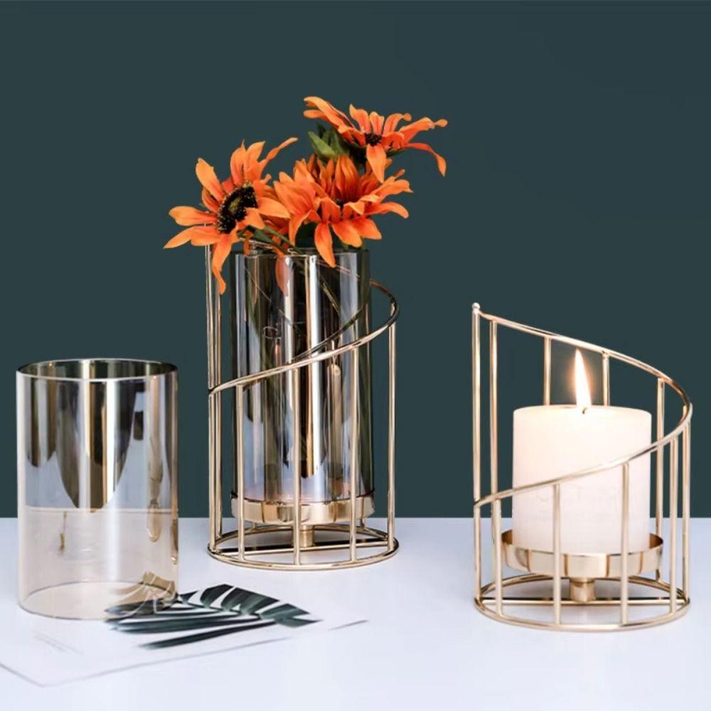 Non-slip Nordic Candle Candlestick Detachable Desktop Decorative Vase  Wedding Decoration
