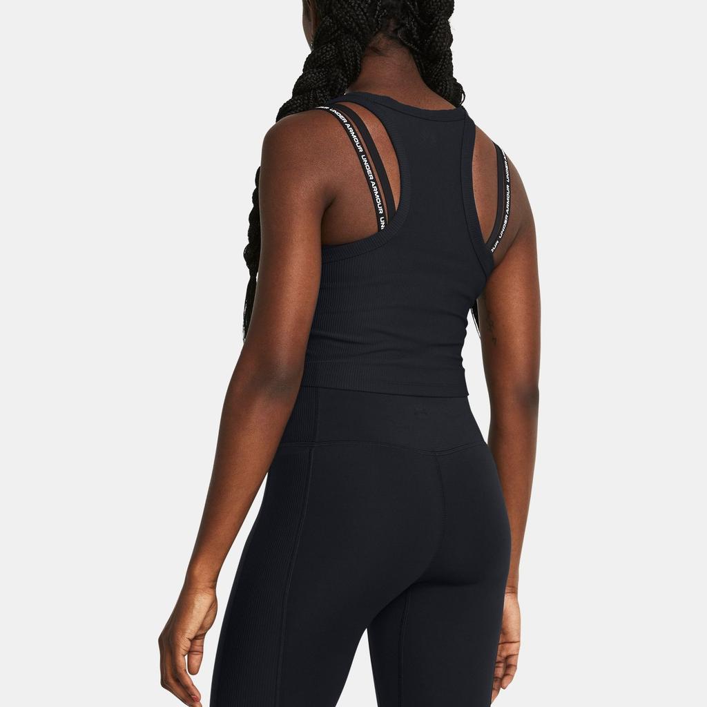 Under Armour Meridian Solid Color Round Neck Sleeveless Tank Top Women Tops Black 1384008-001