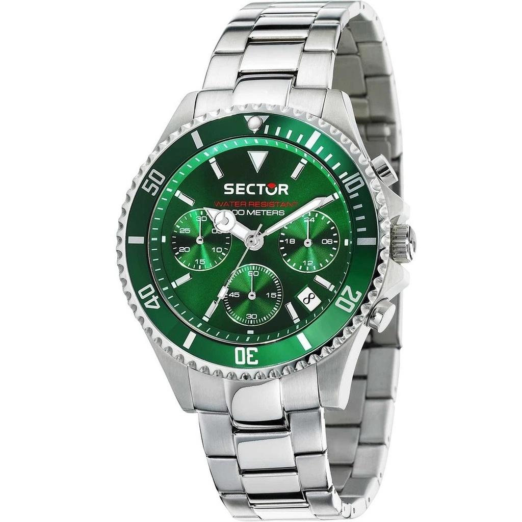 

Часы мужские Sector Series 230 Хронограф Нержавеющая сталь Зеленый циферблат Кварцевые R3273661006 100М зелёный