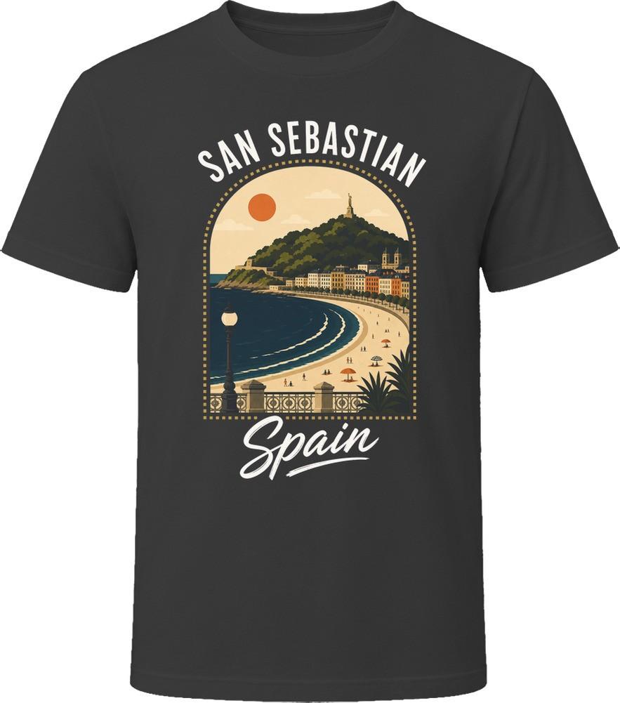 San Sebastian Spain La Concha Bay Tourist Souvenir Travel Vacation T-Shirt