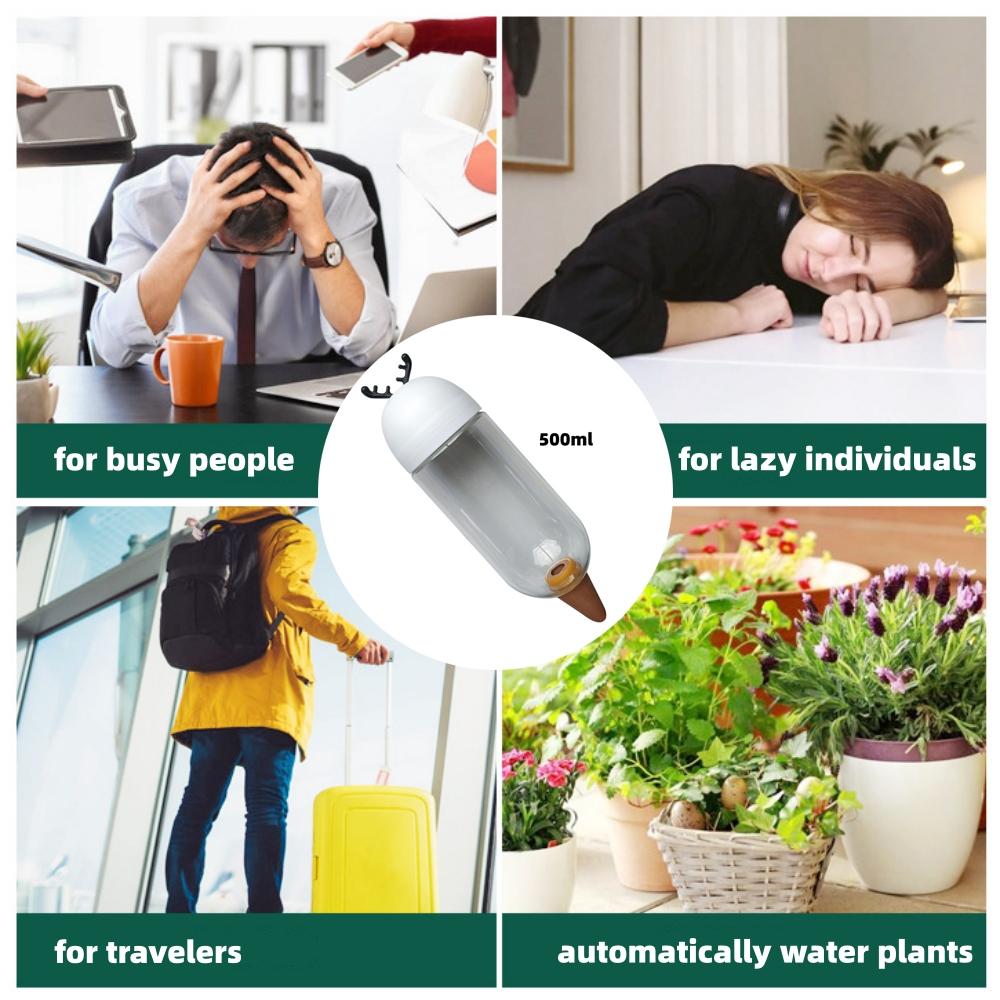 Plant Self-Watering Device 500ml Automatic Watering Transparent Plastic Plant Water Bulb Home Garden Drip Irrigation System Tool