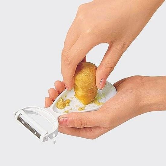 KAI Seasoning Grater Peeler Potato Eye Remover Dishwasher Safe KITCHEN White Made Japan DH8007