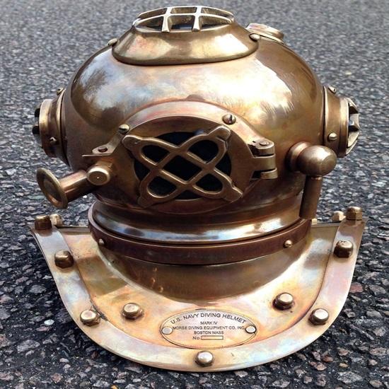 20.32 Cm Brass Diving Helmet Mark V Replica, Nautical Decor