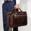 Men's High-End Genuine Leather Briefcase, 17-Inch Cowhide Business Bag
