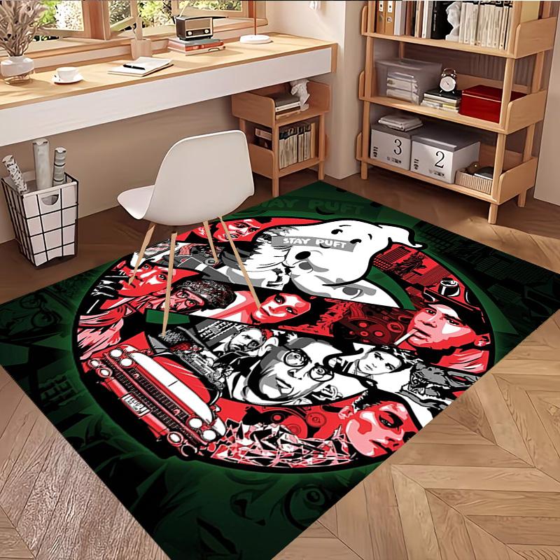 Ghostbusters Print Rug, Washable Floor Carpet, For Entryway Dorm Laundry Room Office Study, Home Decor Birthday Christmas Gift