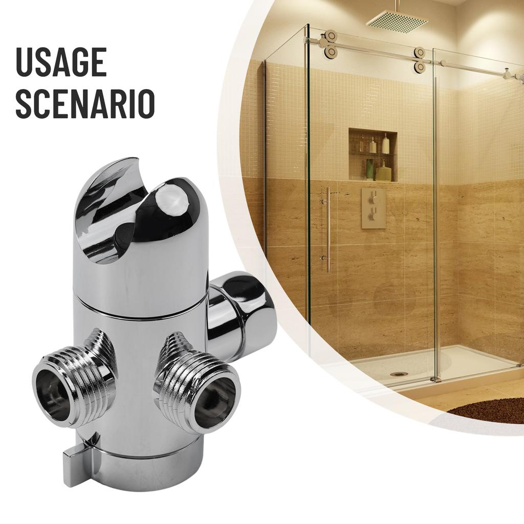 ABS Fix Bracket 3-Way Valve Sprayer Arm Mount ShowerHead Diverter Bathroom Shower Diverter Valve Water Tap Adapter Connector