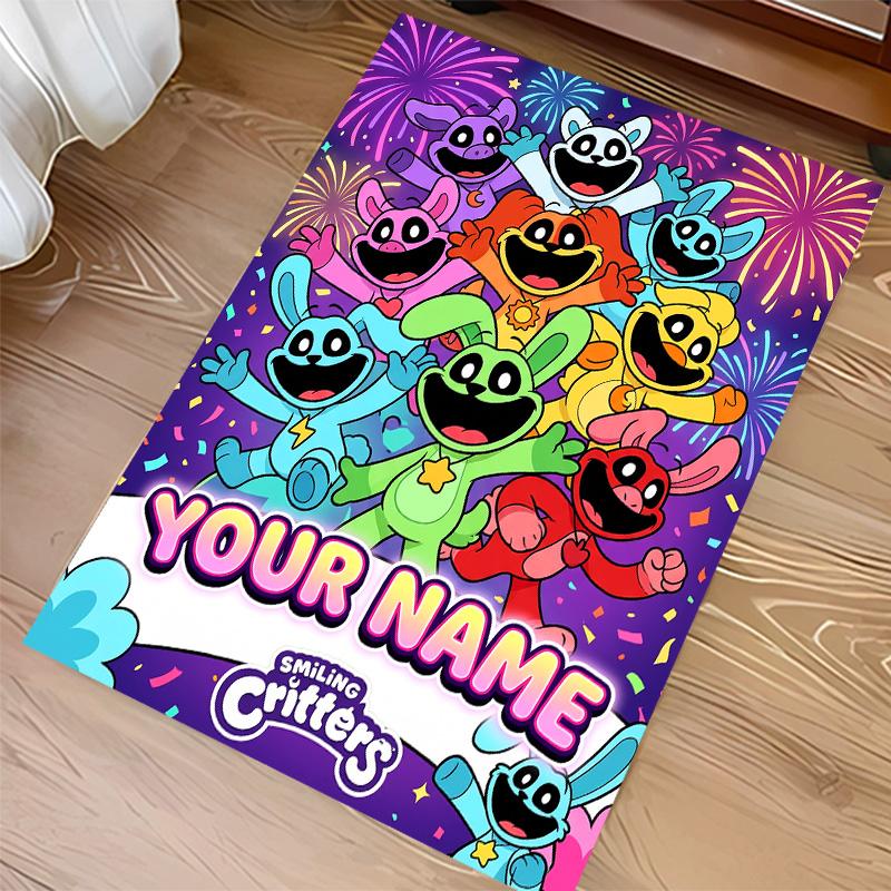 Custom personalization Smiling Critters Print Area Rug - Soft, Washable Non-Slip Indoor Mat,Living Room,Home&Office Decorative Rug