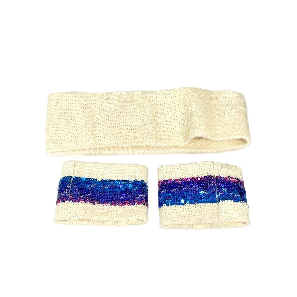 GUCCI Sequin Logo GG Headband & Wristband 3-piece set Accessories hair band