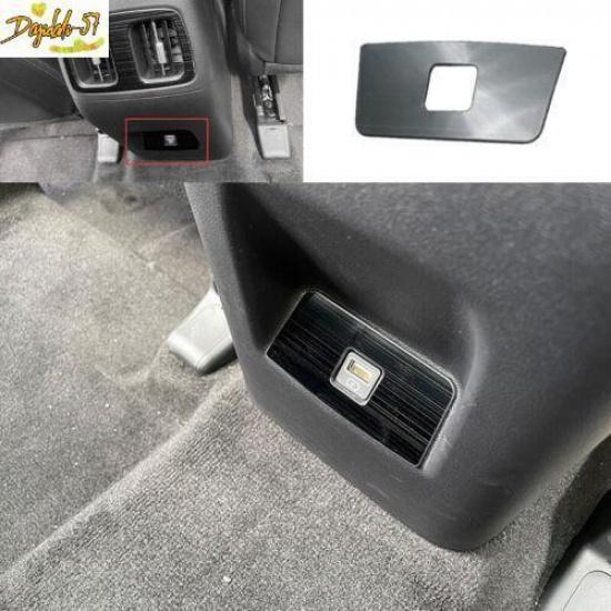 1x For Hyundai Tucson -23 Black Titanium Rear USB Socket Switch Cover Trim
