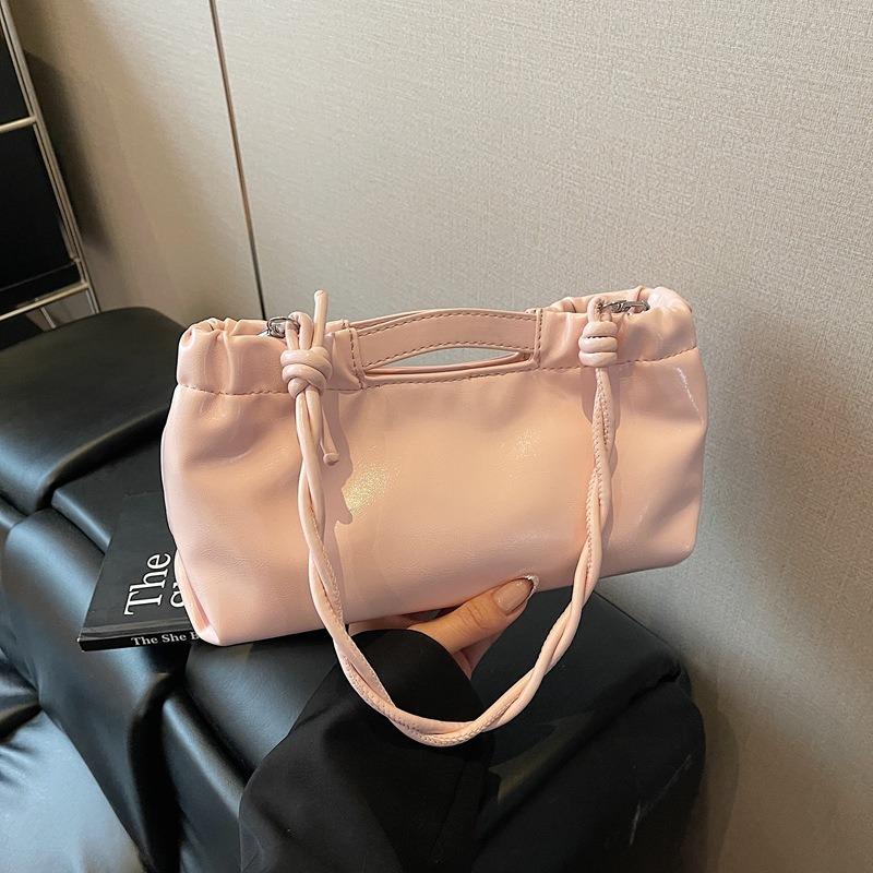 New Drawstring Handbag Bag Simple and Fashionable Solid Color Commuter Shoulder Bag Underarm Women's Bag