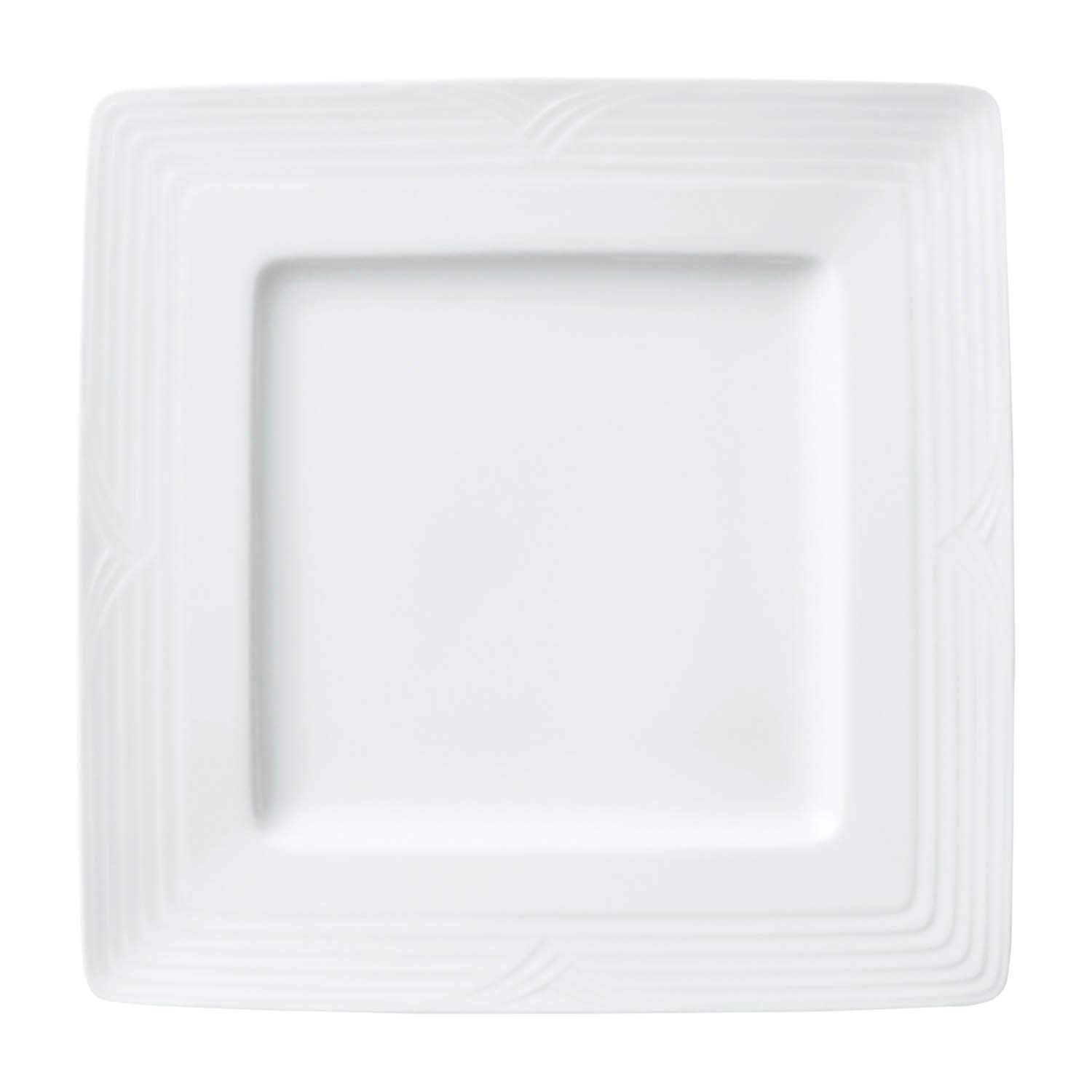 

Noritake Square Plate, 26.5cm, Arctic White, Microwave and Dishwasher Safe, White Fine Porcelain (White), 91502/4000