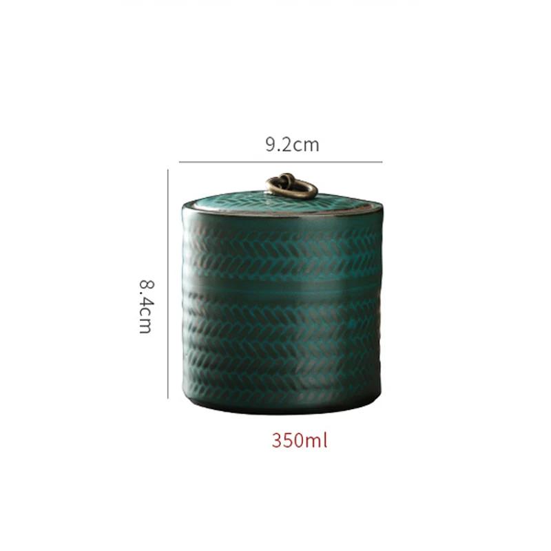 Tea Jar Ceramic Storage tank Vintage Ceramic Porcelain Decorative Jars  Moisture-proof Sealed Jar Candy Coffee Bean Sealed Jars