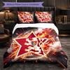 Czech Republi Football Pattern 3 Pieces Bedding Set Soft Microfiber Duvet Cover with Pillow Cases for Bedroom