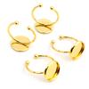 10pcs 6 8 10 12 14 16 18 20mm Stainless Steel Gold Plated Adjustable Ring Settings Blank Base,Fit 6-20mm Glass Cabochons Buttons