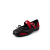 Leather version~ Silver bow single shoes women's shallow mouth new flat-bottomed leather soft-soled French retro Mary Jane shoes
