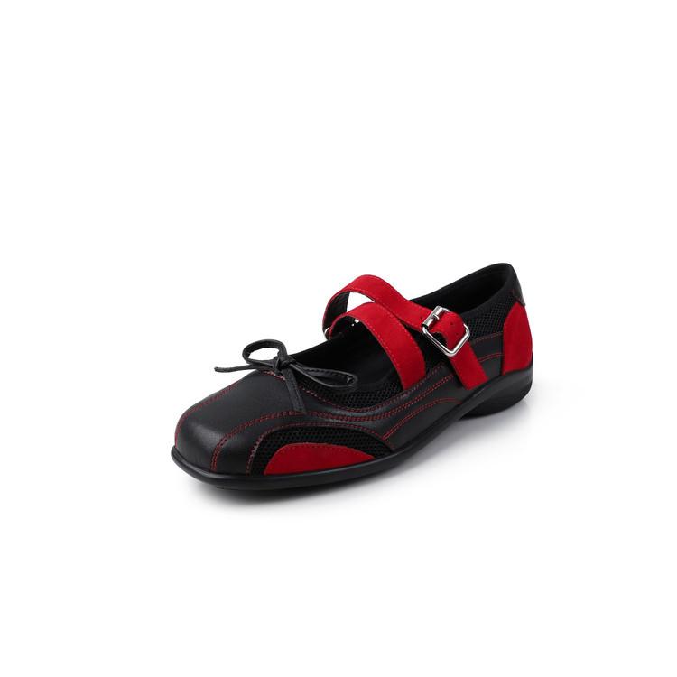 Leather version~ Silver bow single shoes women's shallow mouth new flat-bottomed leather soft-soled French retro Mary Jane shoes