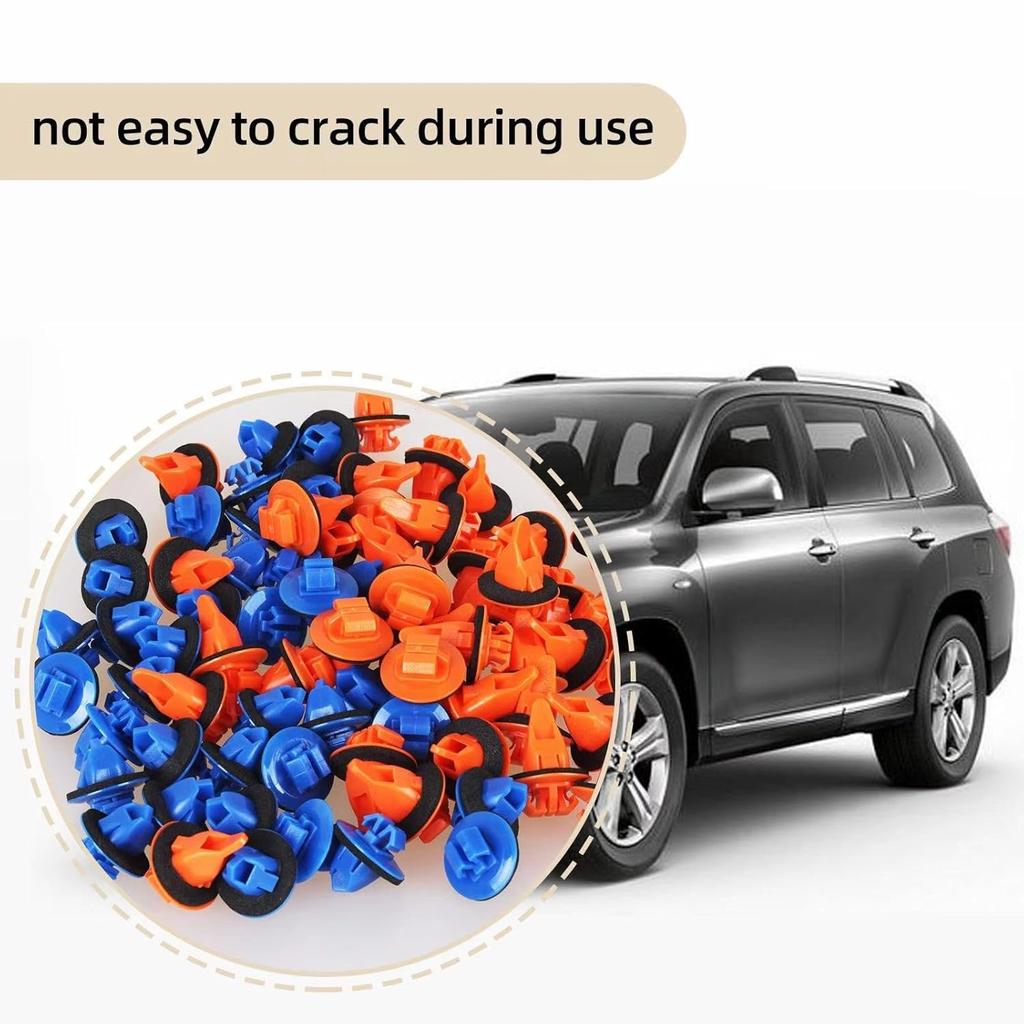 100 Pcs Fender Flare Clips Molding Retainer Clips For Toyota 4Runner, FJ Cruiser, Highlander, RAV4, Tacoma - Push Door Trim Fastener - Replace OEM: