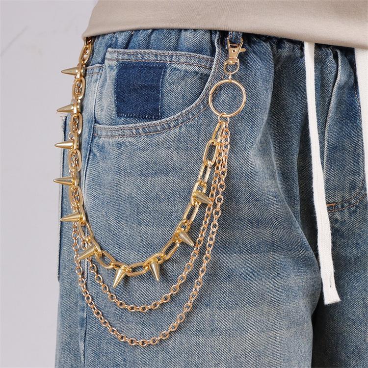 Punk Rock Metal Pants Waist Chain Men Women Key Chain Big Ring Wallet Keychain Jeans Unisex Hip-hop Jewelry Gift
