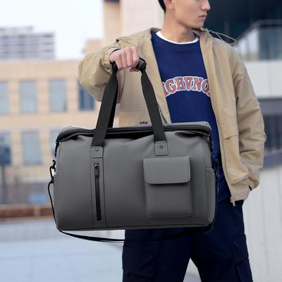 Cool Men'S Fitness Shoulder Bag Wet And Dry Separation Waterproof Sports Bag Simple Hand Luggage Bag