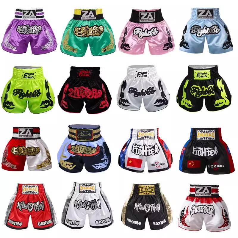 Breathable Muay Thai Shorts Cycling Jersey Training Fight Satin Unisex