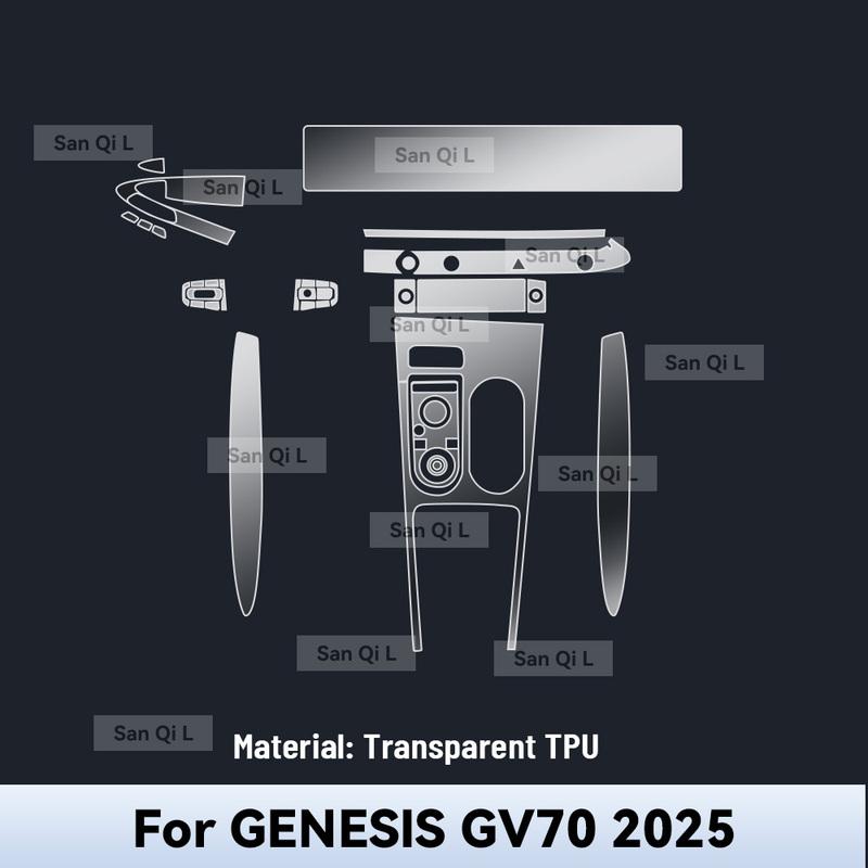 Car Interior Center Console Media Dashboard Navigation TPU Protector Film For Genesis GV70 2025 Car Sticker Accessories