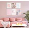 Pink Beach Preppy Wall art Coastal Granddaughter Aesthetic Room Painting Picture Wall Decor Shells Oyster Poster Print Artwork for Girls Room Girls