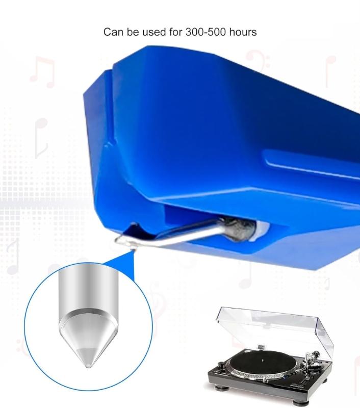 Turntable Styluses Needle Diamonds Needle with Brush Record Player Replacement Needle Plastic Texture Easy Installation