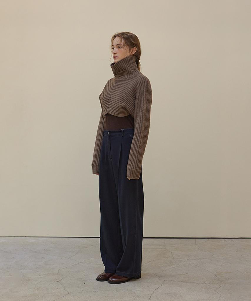 SHINE ON YOU Half Cardigan Turtleneck Crop Top
