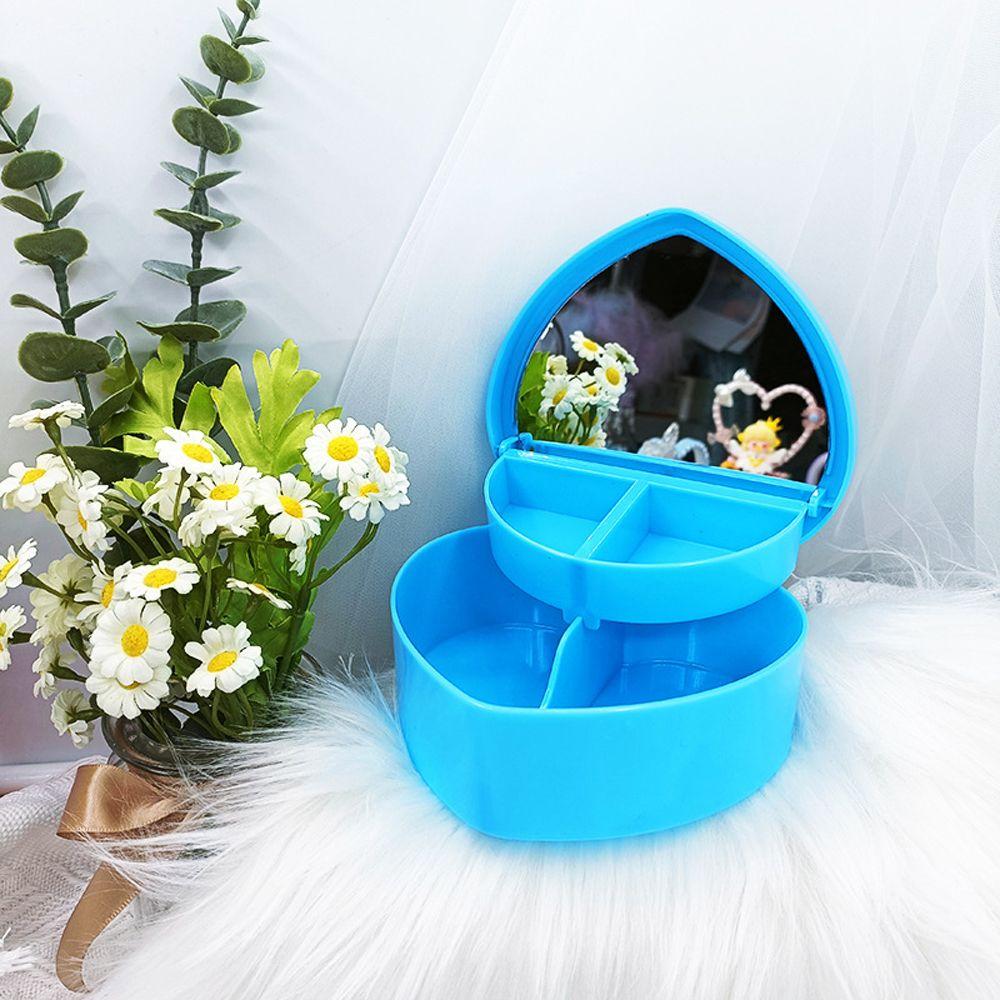 Heart-shaped Jewelry  Box Girls Makeup Storage Box Desktop Cosmetic Organizer Sundries Container