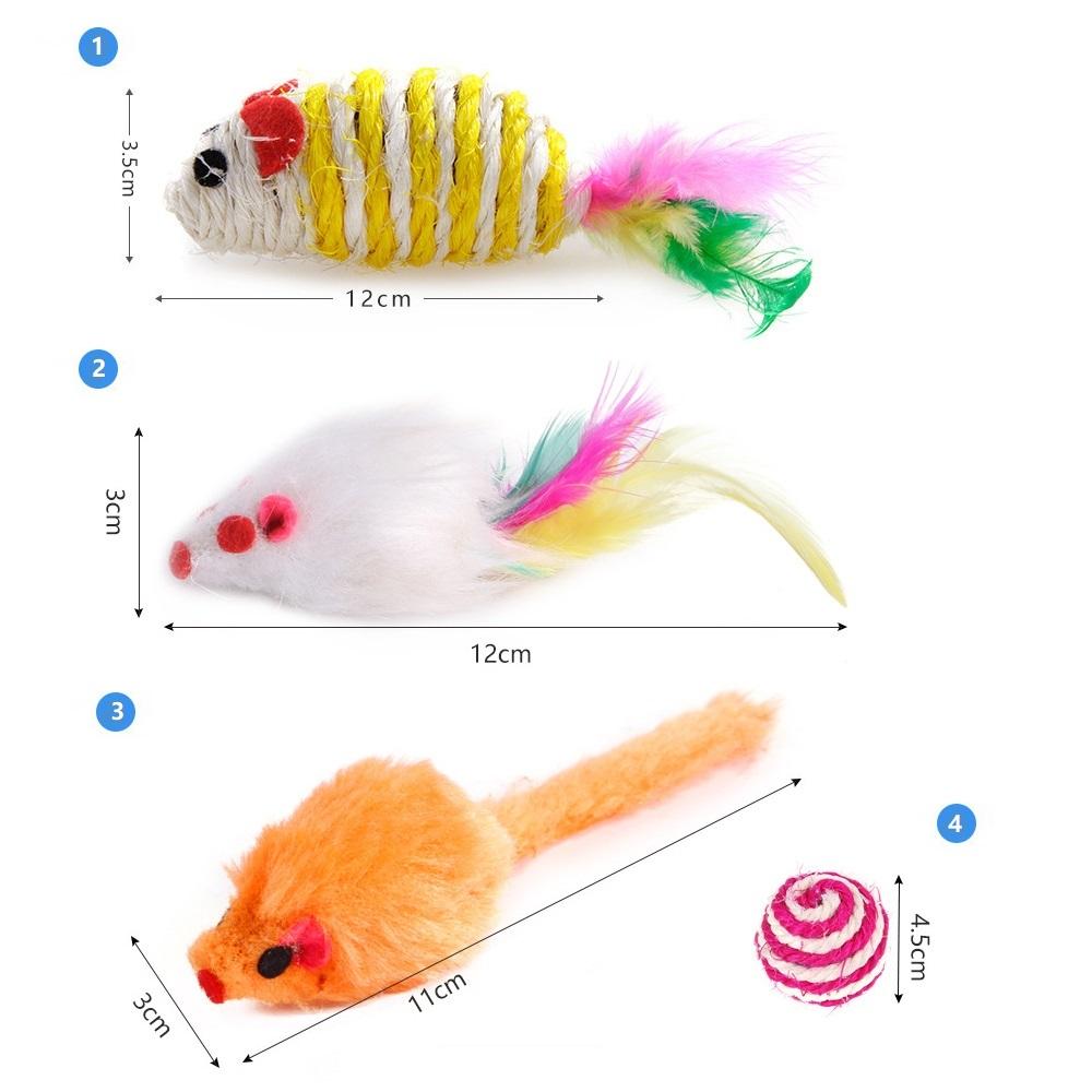12ks/sada Míčová myš Hračky pro kočky Domácí mazlíčci Příslušenství Peří Hra Dráždidlo Hůlka Hračky pro kočku Zvonek Interaktivní hračka Sada potřeb pro domácí mazlíčky
