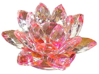 [KKD] Kristallglas-Ornament, Bunte Lotusblume, Feng Shui Sonnenfänger für Glück (6cm, Rosa)