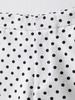 European American Women's Fashion Polka Dot Bubble Sleeve Jacket + Mini Shorts Set