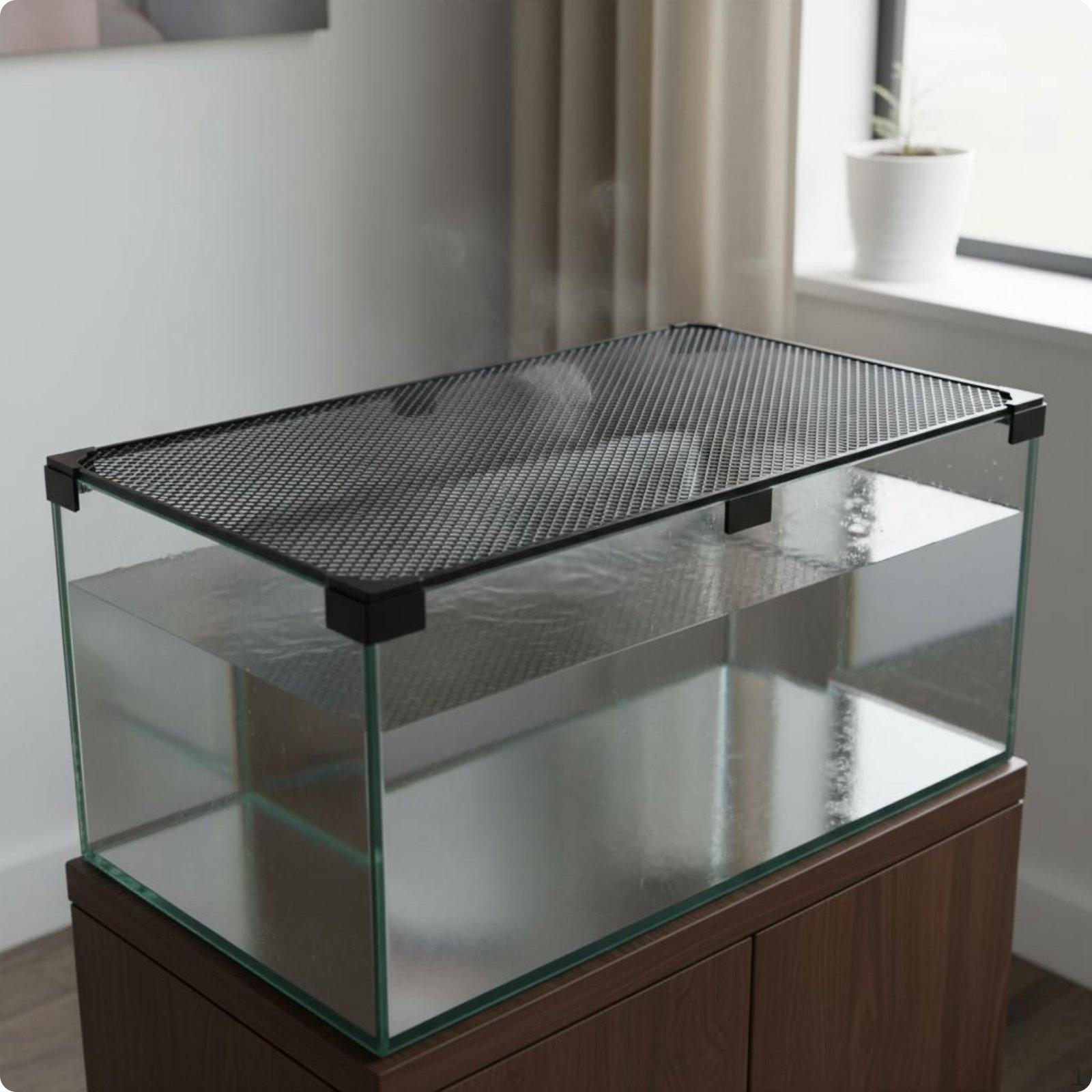 Aquarium-Netzabdeckung Universell passend Aquarien-Netzdeckel Schnelle Montage 40*25cm gray