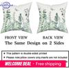 Eucalyptus Leaves Cushion Covers 18X18 Inch Set Of 2 Sage Green Leaf Butterfly Pillow Cases Spring Summer Floral Pillow Covers