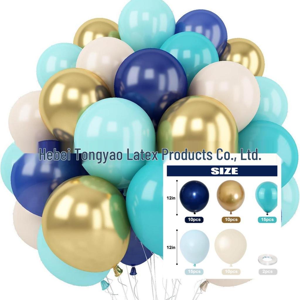 60-Piece 12" Vintage Color Glitter Balloon Set for Birthday Parties