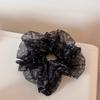 Korean Style Large Floral Organza Scrunchie for Women & Girls - Spring/Summer High-End Hair Tie