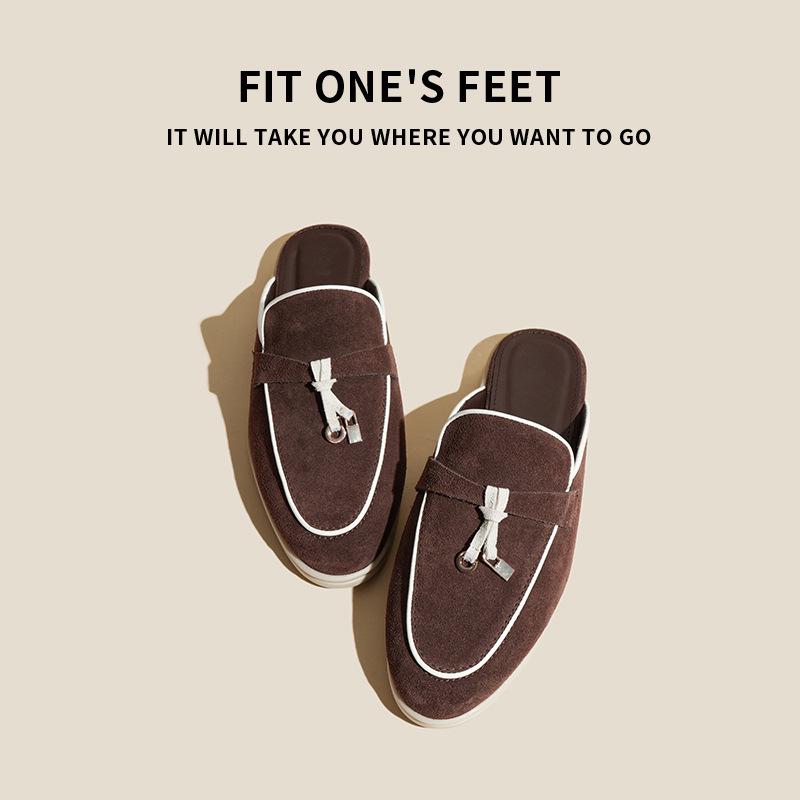 

Женские мокасины-лоферы из кожи с кисточками большого размера - Удобные слипоны 38 коричневый