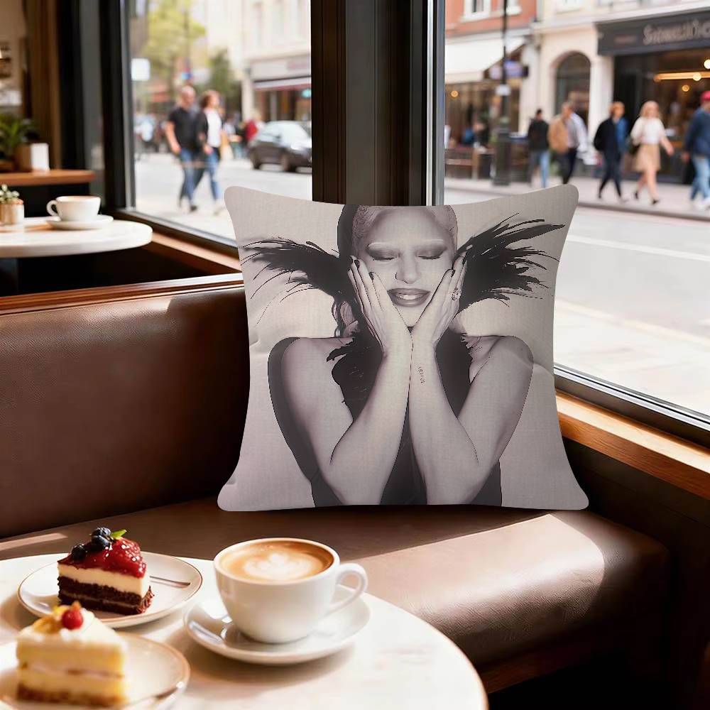 Singer Llady Ggagaes Pillow Case For Sofa Decor Car Office Room Printing Cushion Cover Decorations And Protector