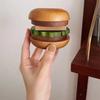6 PIÈCES Plateau Tasse à Thé Forme Hambourg 6 en 1 Dessous de Verre en Bois Massif Table Cupcake Snack Dessert Patins Antidérapants Tapis de Tasse Isolant Burger