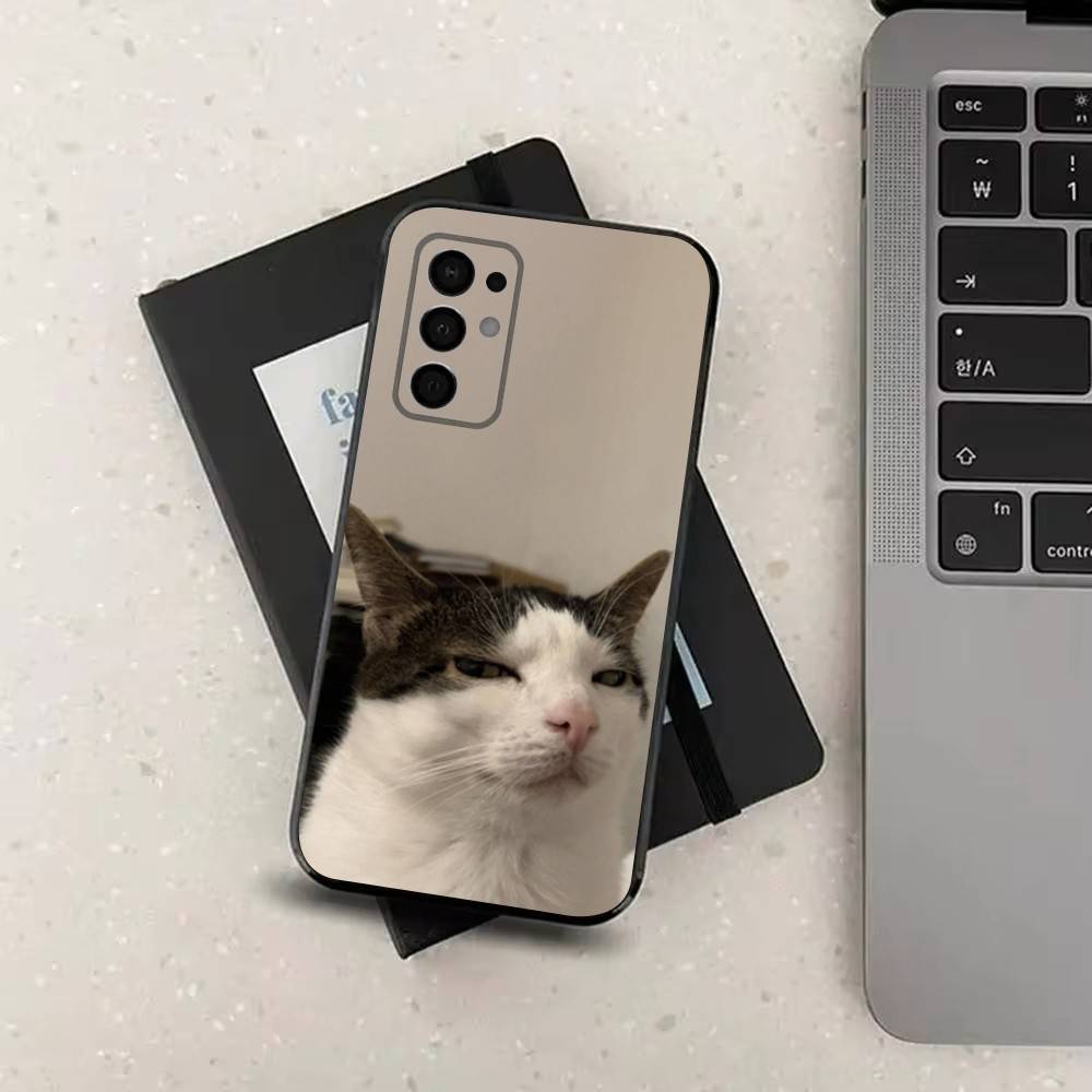 Funny Art Cat Memes Phone Case For Samsung Galaxy A73,31,32,72,41,53,52,71,22,5G,Note,J7,8,9 Soft Black Silicone Cover SamsungA31