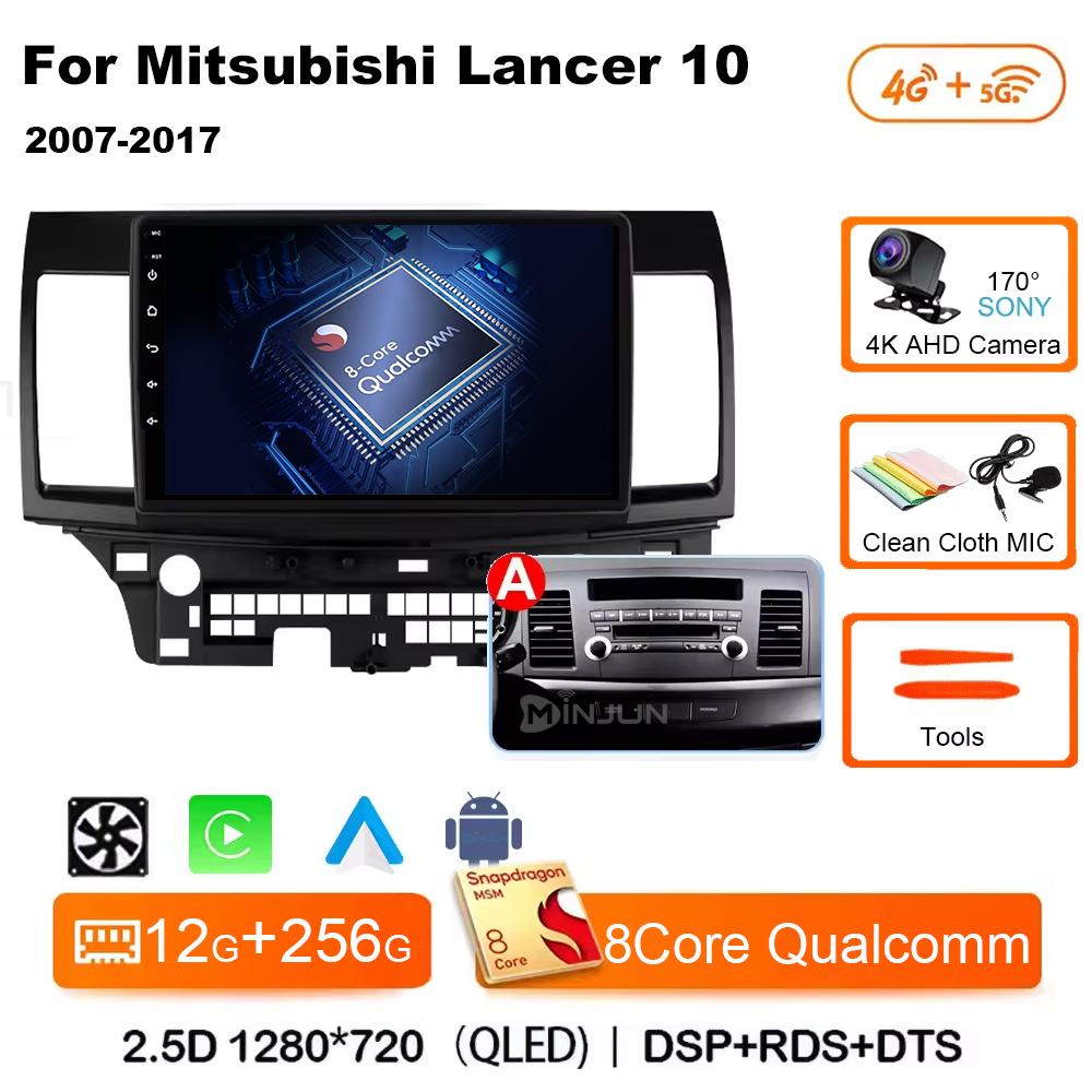 Android 14 Carplay Auto Car Radio Multimedia Player For Mitsubishi Lancer 2007-2013 Qualcomm Screen Autoradio Stereo Head Unit