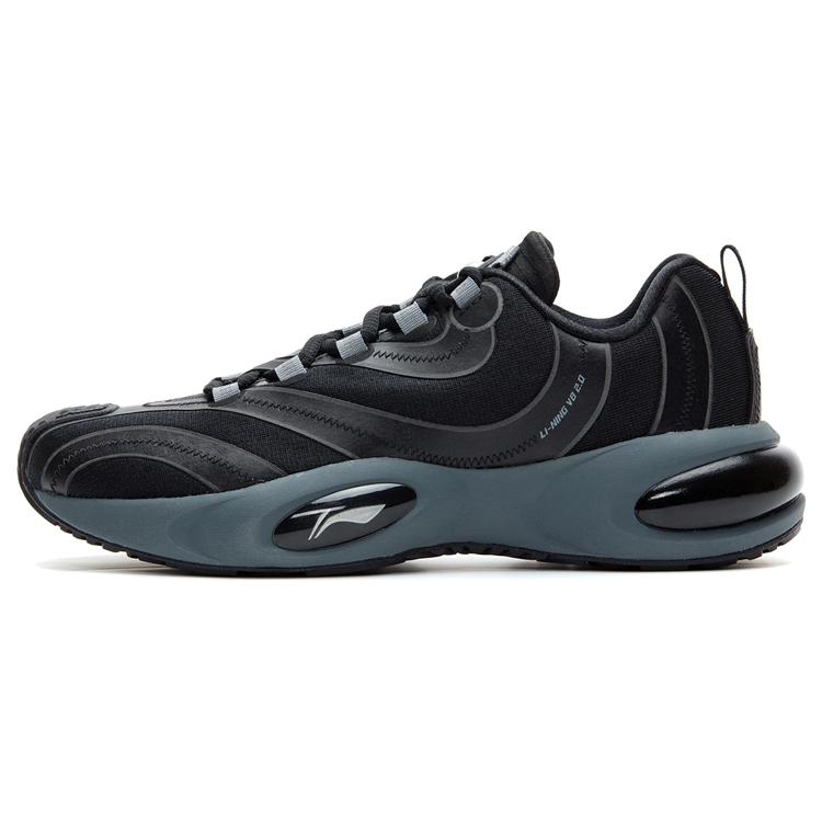 New LiNing Cushioning Anti-Slip Wear-Resistant Breathable Lightweight Rebound Low-Top Running Shoes Men's Black ARHR095-1