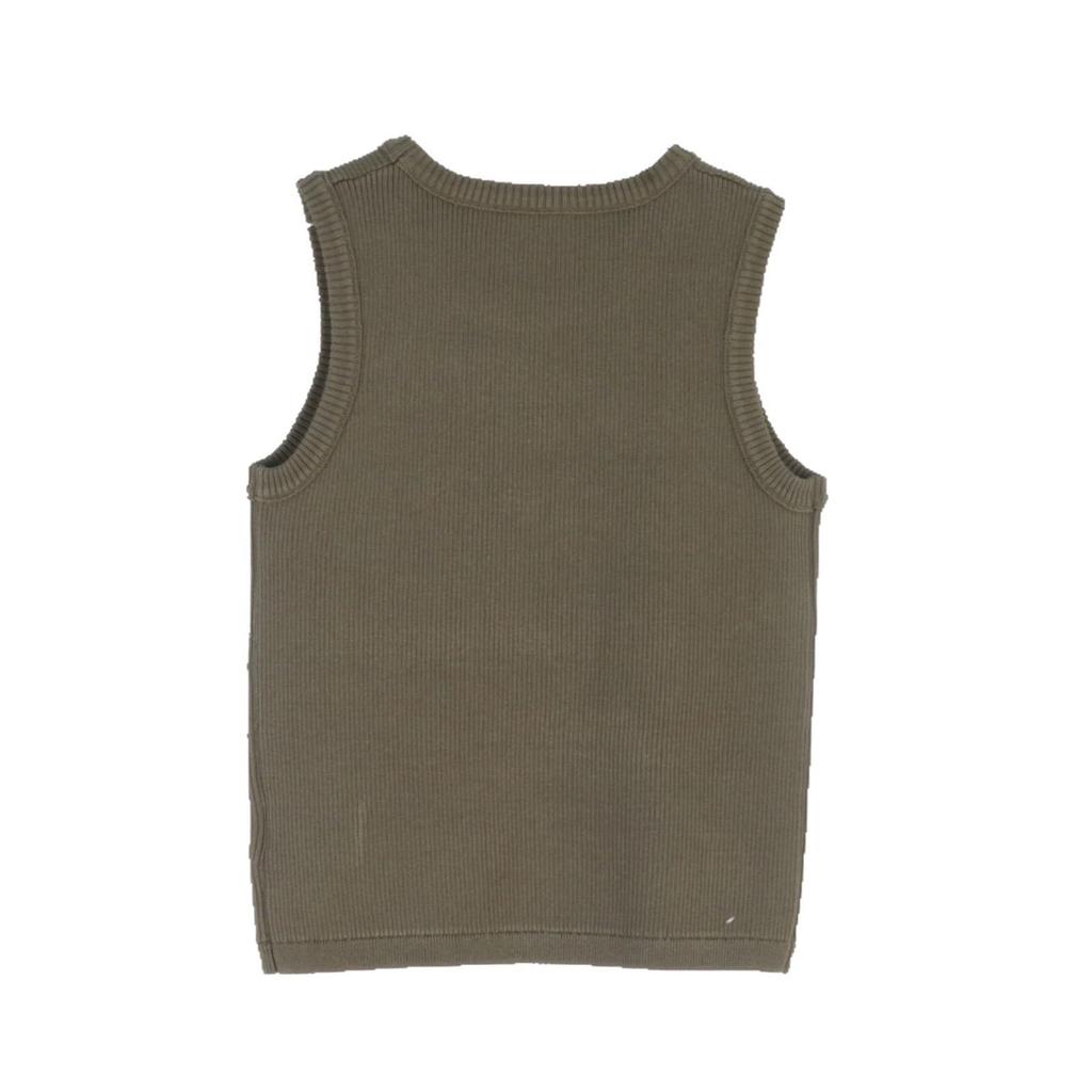 Korean-Style Beaded Jacquard Sleeveless Knit Vest - Slim Fit Pullover Top